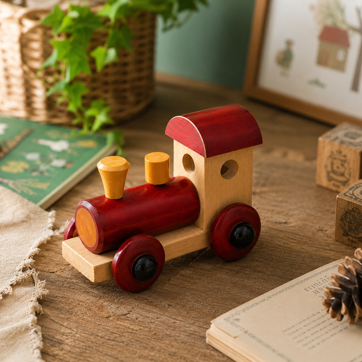 Tooty Train | Handcrafted Channapatna Wooden Push Toy