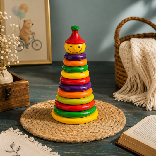 Happy Stacks | Handcrafted Channapatna Wooden Stacking Toy