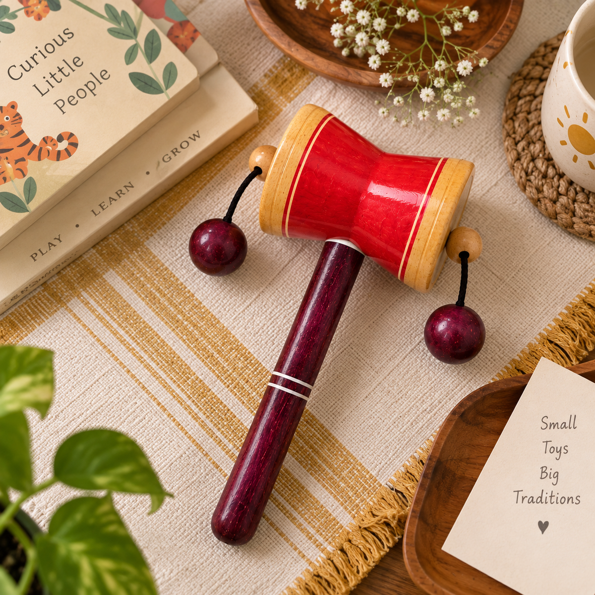 Dum Dum Damru | Handcrafted Channapatna Wooden Musical Toy