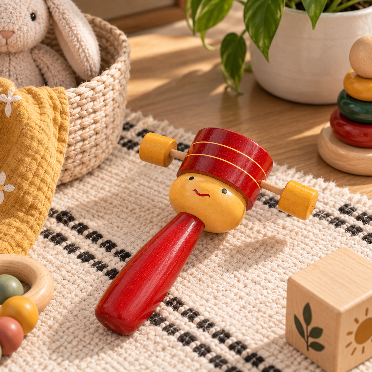 Jolly Joker | Handcrafted Channapatna Wooden Rattle