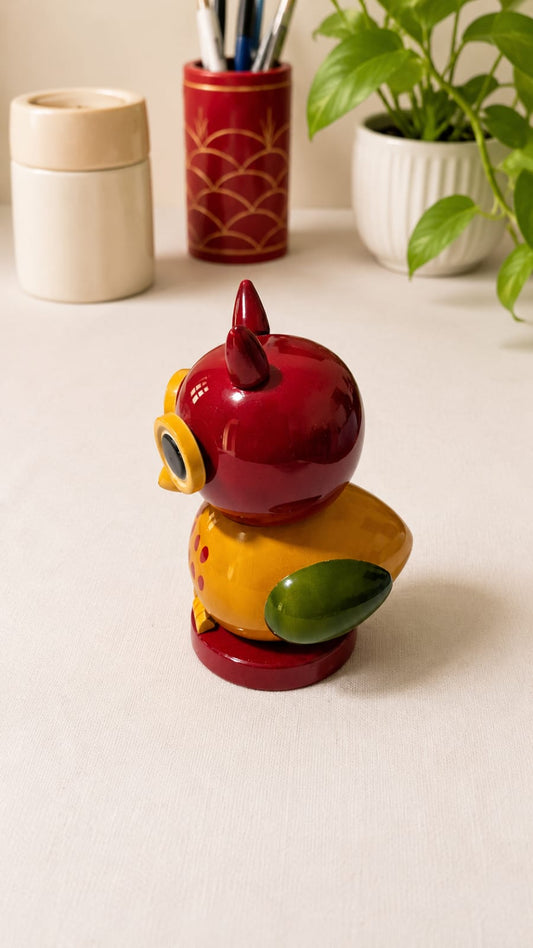 Hootie Owl | Channapatna Wooden Showpiece