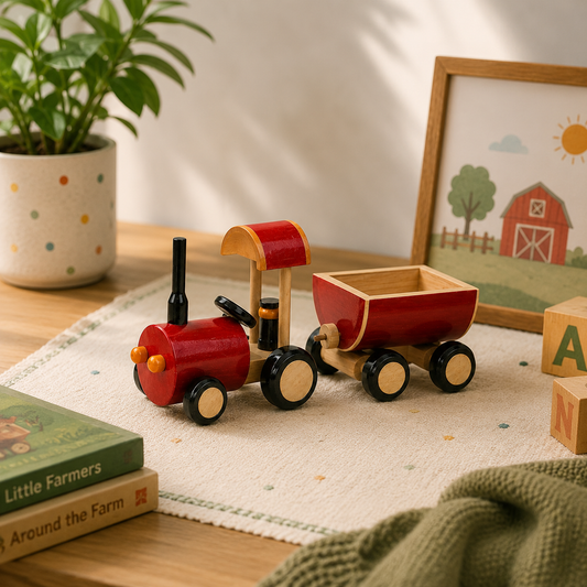 Chuggy Tractor | Handcrafted Channapatna Wooden Push Toy