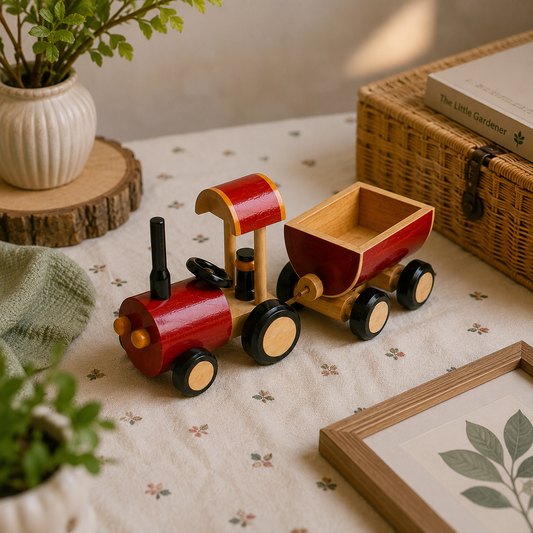 Chuggy Tractor | Handcrafted Channapatna Wooden Push Toy