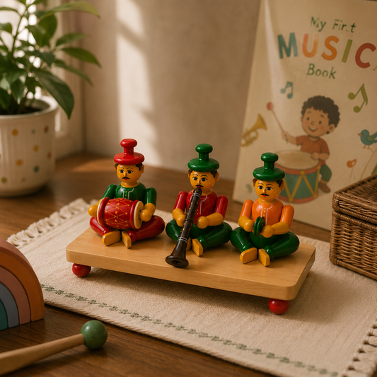 Melody Trio | Handcrafted Channapatna Wooden Musician Set