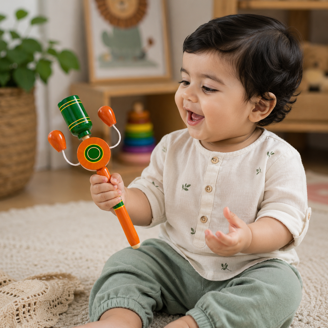 Tak Tak Rattle | Handcrafted Channapatna Wooden Toy