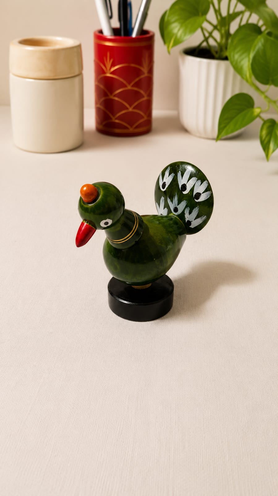 Peeku Birds (Set of 5)| Handcrafted Channapatna Wooden Showpiece